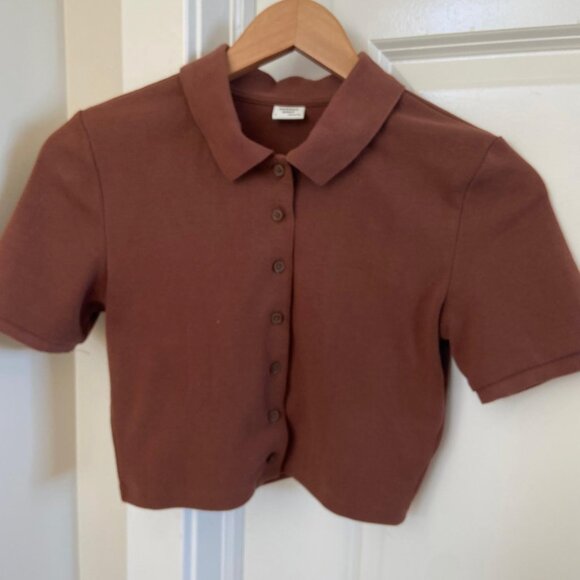 Aritzia Sunday Best Collared Audio Top - Picture 3 of 5